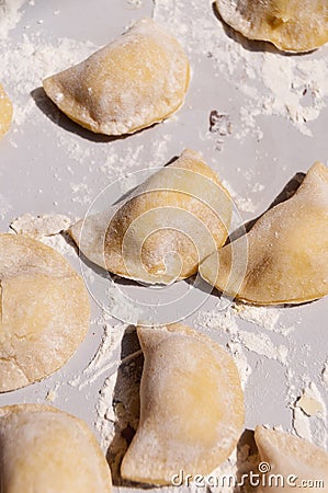 Making traditional food pierogy Stock Photo