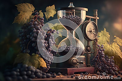 Making wine process, ficticious, background, generative ai Stock Photo