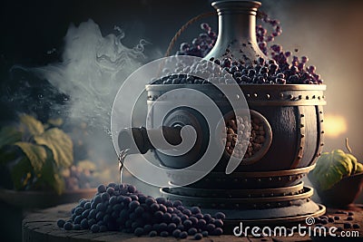 Making wine process, ficticious, background, generative ai Stock Photo