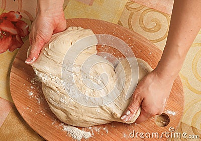 Making yeast dough Stock Photo