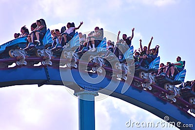 Mako beatiful Rollercoaster at Seaworld Theme Park, in Internatonal Driver Area Editorial Stock Photo