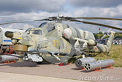 MAKS 2009. Helicopter Mi-28 Editorial Stock Photo