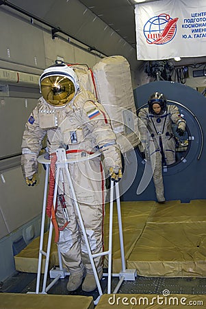 MAKS International Aerospace Salon. Spaceman costume. Editorial Stock Photo