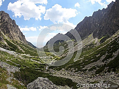 Mala studena dolina - valley in High Tatras, Slova Stock Photo