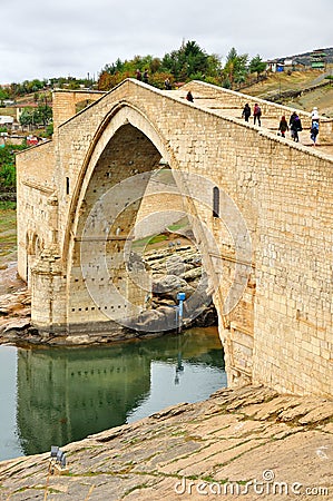 Historical Malabadi Bridge, Silvan, DiyarbakÄ±r, TR Stock Photo