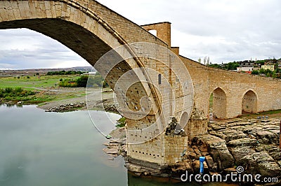 Historical Malabadi Bridge, Silvan, DiyarbakÄ±r, TR Stock Photo