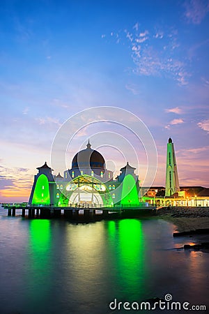 Malacca islam mosque is beutiful islam mosque in Malacca, Malays Stock Photo