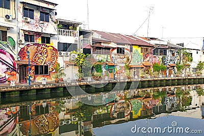 Malacca, Malaysia, April 8, 2018: Malacca city is awarded the UN Editorial Stock Photo