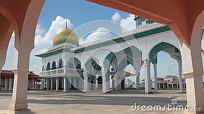 Malacca Straits Mosque ( Masjid Selat Melaka) Stock Photo