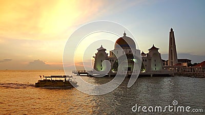 Malacca Straits Mosque during sunset. Editorial Stock Photo