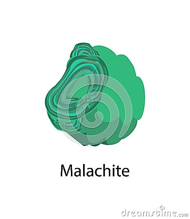 Malachite Copper Carbonate Hydroxid Mineral Vector Vector Illustration