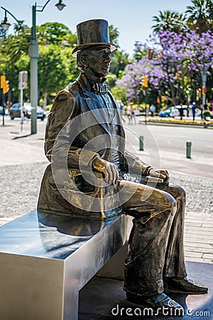 MALAGA, ANDALUCIA/SPAIN - MAY 25 : Statue of Danish Writer Hans Editorial Stock Photo