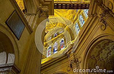 Malaga Cathedral Interior Editorial Stock Photo