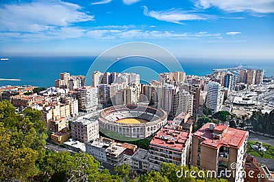 Malaga city panoramic view, Andalusia, Spain Stock Photo