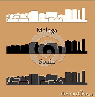 Malaga, Spain Vector Illustration