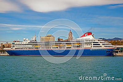 The beautiful cruise ship Braemar, Fred Olsen Cruise Lines in Ma Editorial Stock Photo