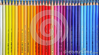 Color drawing pencils, products of Koh-i-noor Editorial Stock Photo