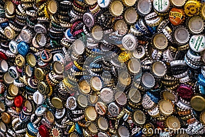 Beer bottle caps Editorial Stock Photo