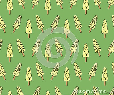 malai kulfi traditional Indian ice cream, frozen dairy dessert from South Asia. Simple vector illustration with outline Vector Illustration
