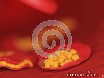 Malaria infected blood cells Cartoon Illustration