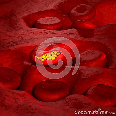 Malaria Virus Cell - 3D illustration Cartoon Illustration