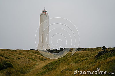 Malarrif lighthouse on the cliff, Iceland Stock Photo