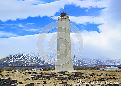 .Malarrif lighthouse at Snaefellsnes island, Iceland Stock Photo