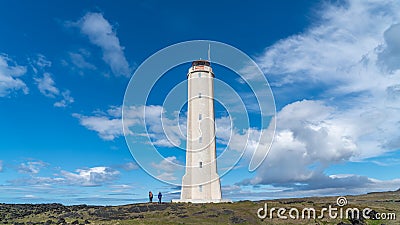 Malarrif Lighthouse on the Snaefelssnes Peninsula in Iceland Editorial Stock Photo