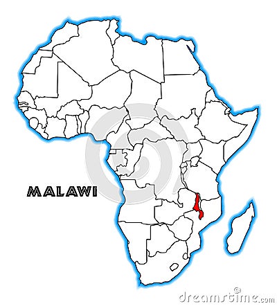 Malawi Africa Map Vector Illustration