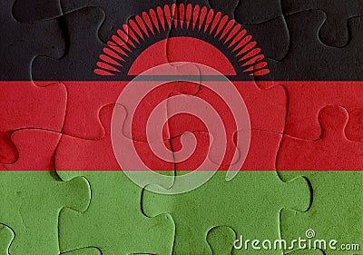 Malawi flag puzzle Stock Photo