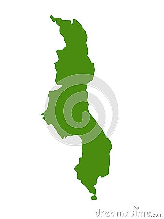 Malawi map - country in southeast Africa Vector Illustration