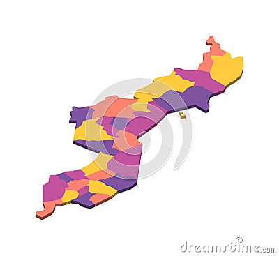 Malawi political map of administrative divisions Stock Photo