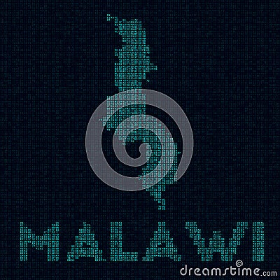 Malawi tech map. Vector Illustration