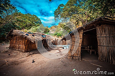 Malawi village Stock Photo