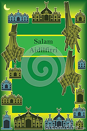 Malay Islam frame space card Vector Illustration