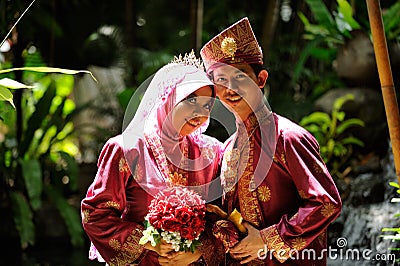 Malay Wedding Couple Editorial Stock Photo