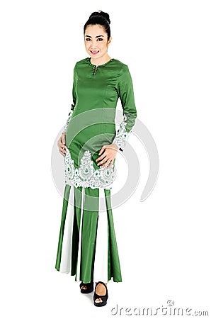 Malay woman in traditional dress Stock Photo
