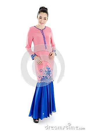 Malay woman in traditional dress Stock Photo