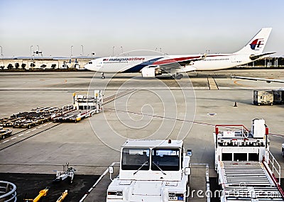 Malaysia Airlines plane landed Editorial Stock Photo