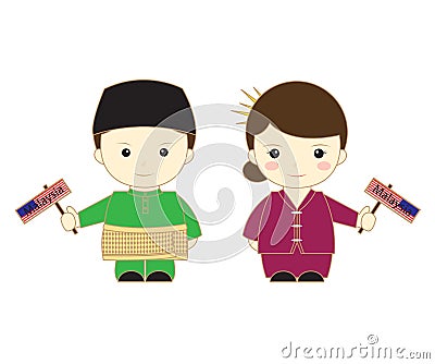 Malaysia cartoon asean Stock Photo