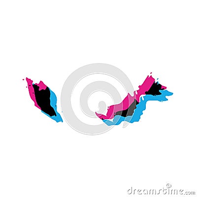 Malaysia country silhouette Vector Illustration