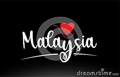 Malaysia country text typography logo icon design on black background Vector Illustration