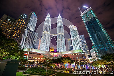 Malaysia - 12 Febuary 2017 :: Petronas tower symbol of Kuala lumpur Editorial Stock Photo