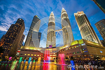 Malaysia - 12 Febuary 2017 :: Petronas tower symbol of Kuala lum Editorial Stock Photo