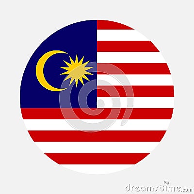 Malaysia flag circle Vector Illustration