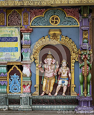 Malaysia, July 10, 2022 - Statues in front of the Batu Caves Editorial Stock Photo