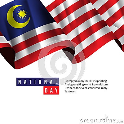Malaysia National Day Vector Template Design Illustration Stock Photo