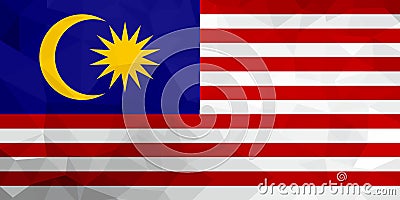 Malaysia polygonal flag. Mosaic modern background. Geometric design Stock Photo