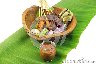 Malaysia Popular Grilled Chicken Satay Stock Photo