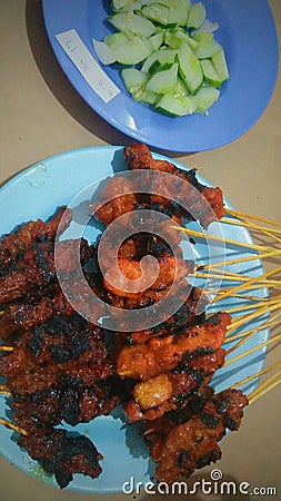Malaysia Satay or sweet, barbequed meat Stock Photo